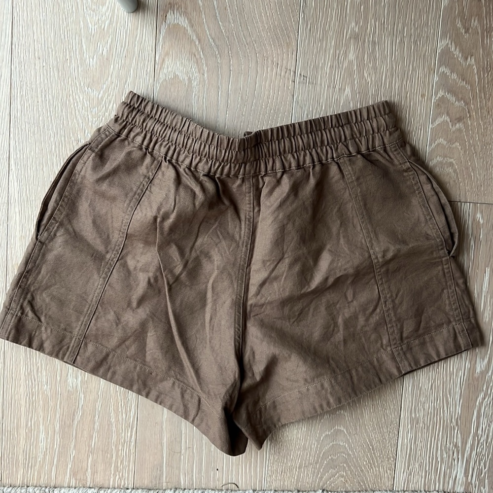 Apiece Apart Taupe Drawstring Shorts - Picture 3 of 4